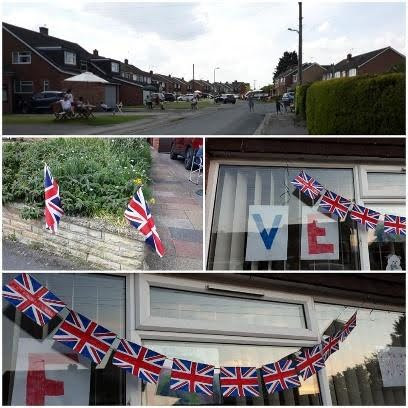 Selection of images showing the street decorations for VE day